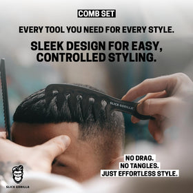 Slick Gorilla comb teeth detail showing rounded ends to reduce hair damage