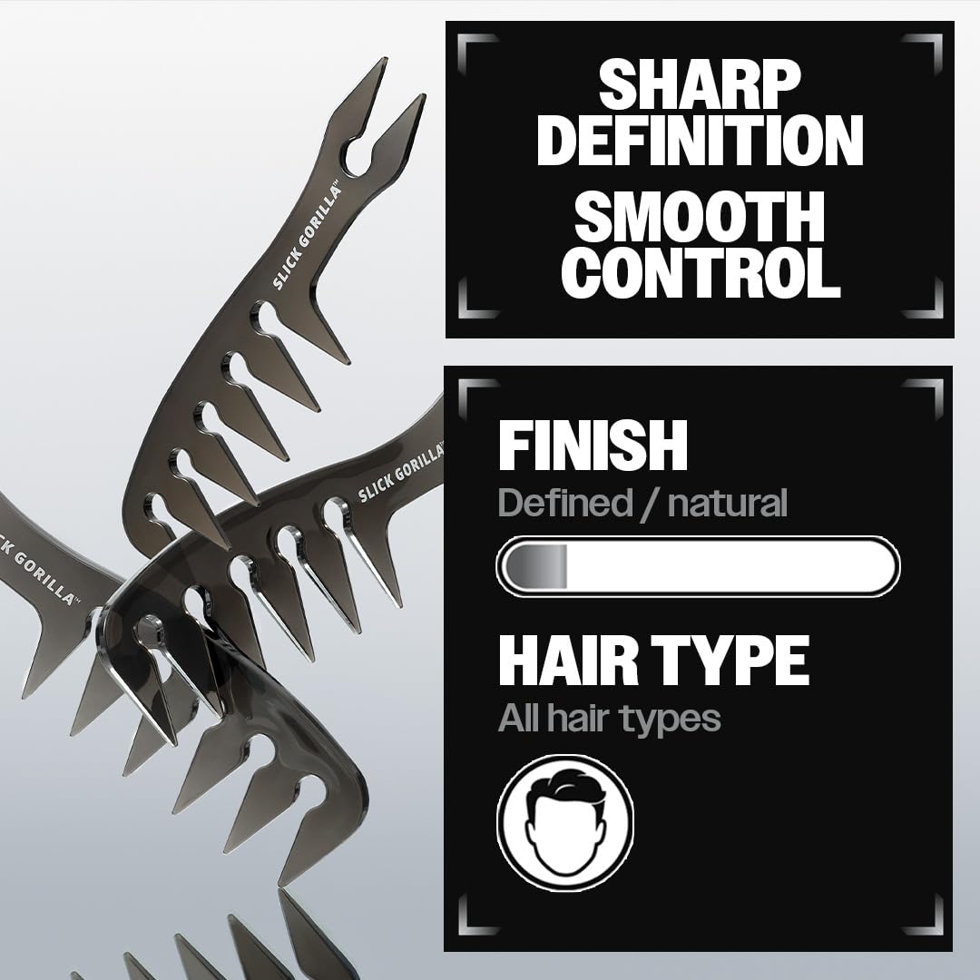 Slick Gorilla comb in use styling wavy hair delivering quick detangling and texture
