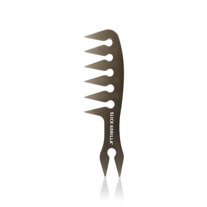 Slick Gorilla front view of carbon texture comb showing full shape and grip benefit