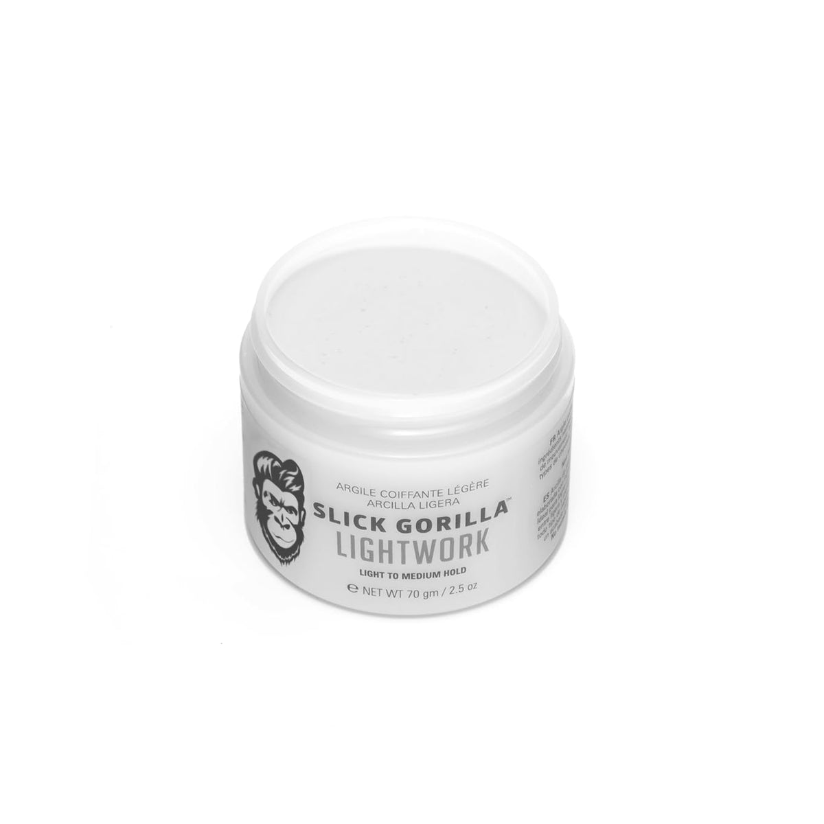 Slick Gorilla open jar showing clay texture for easy pickup and spread