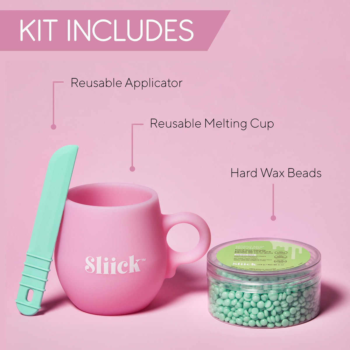 Sliick wooden applicator spreading wax on skin for precise, controlled hair removal