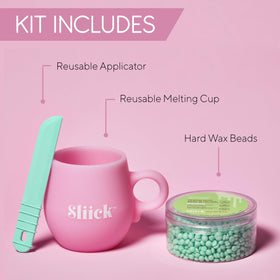 Sliick wooden applicator spreading wax on skin for precise, controlled hair removal