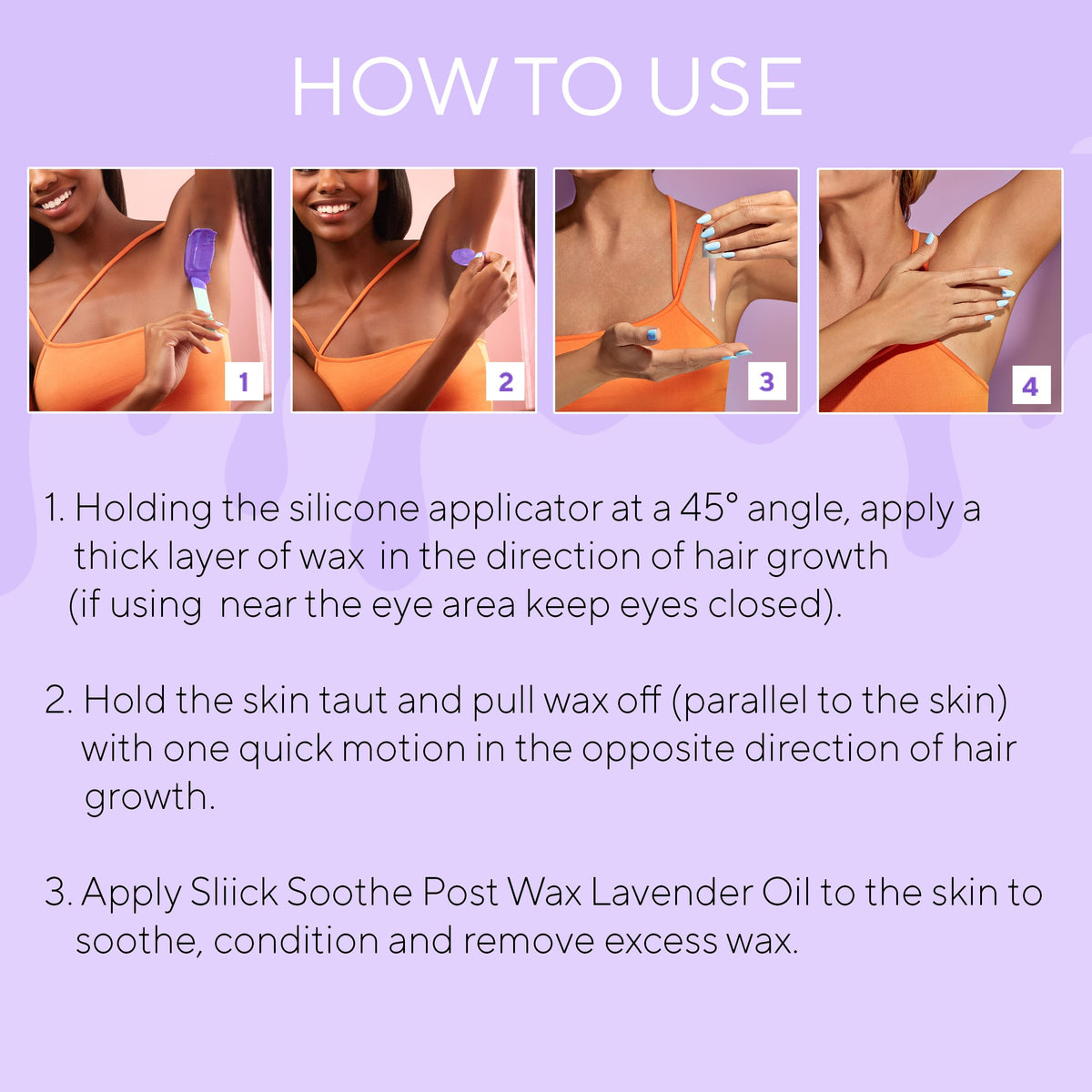 Sliick used on upper lip during facial waxing to remove fine hair gently and accurately