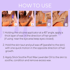 Sliick used on upper lip during facial waxing to remove fine hair gently and accurately