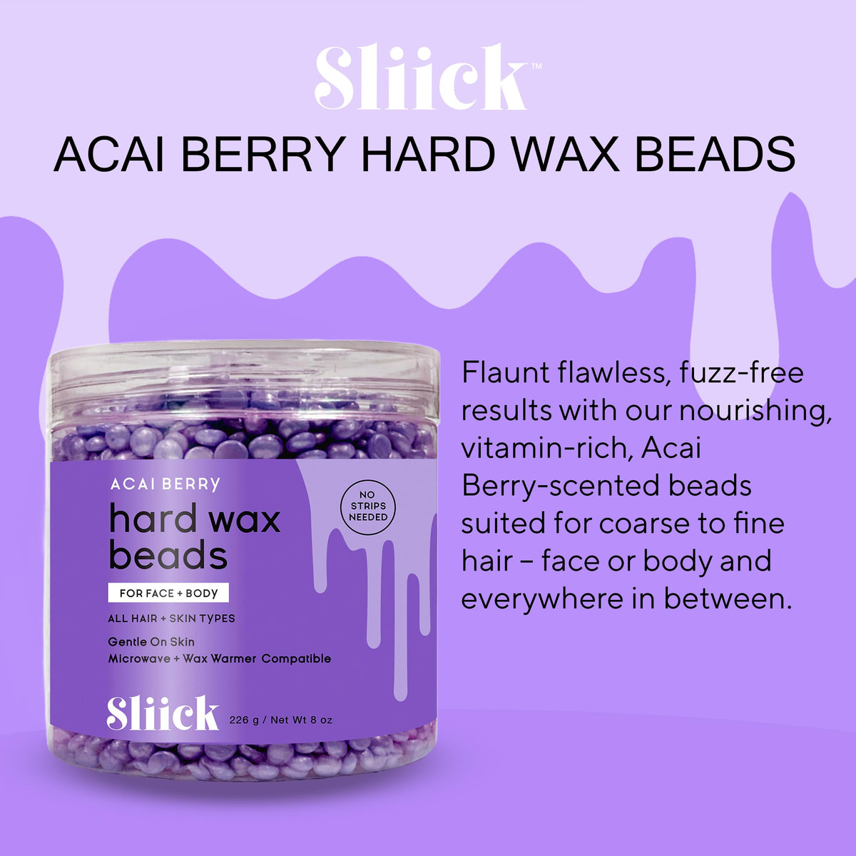Sliick melted wax on spatula ready for application, enabling precise, stripless hair removal