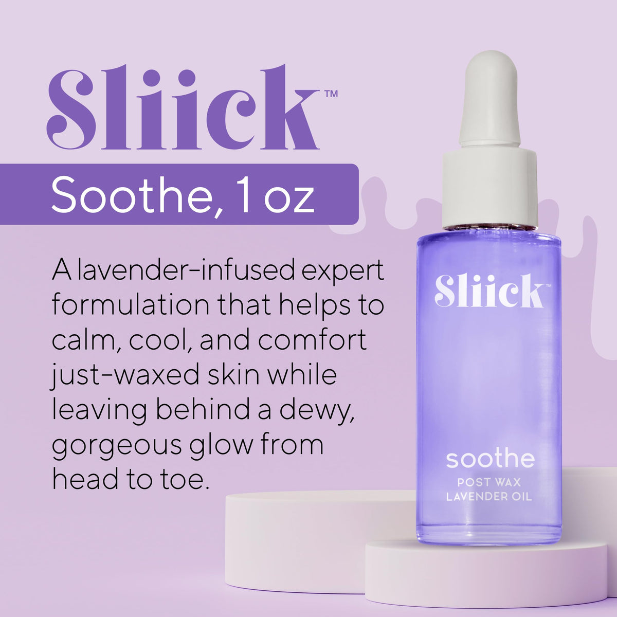 Sliick oil texture close-up demonstrating quick absorption and non-greasy finish benefit