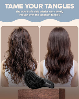 Close-up of Slinkko wave bristles highlighting flexible tips that reduce tugging