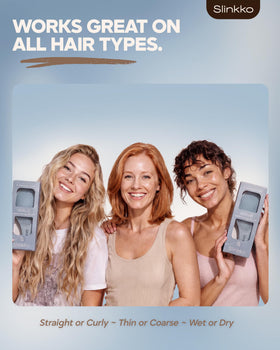 Slinkko detangler smoothing dry curly hair with minimal pulling and pain
