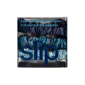 SLIP silk scrunchie wrapped in a bun showing smooth finish and no snagging