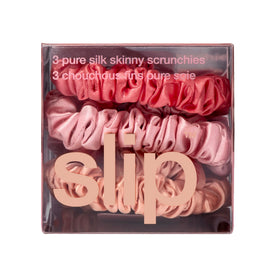 Flatlay of SLIP scrunchie set packaging, organized and ready to gift