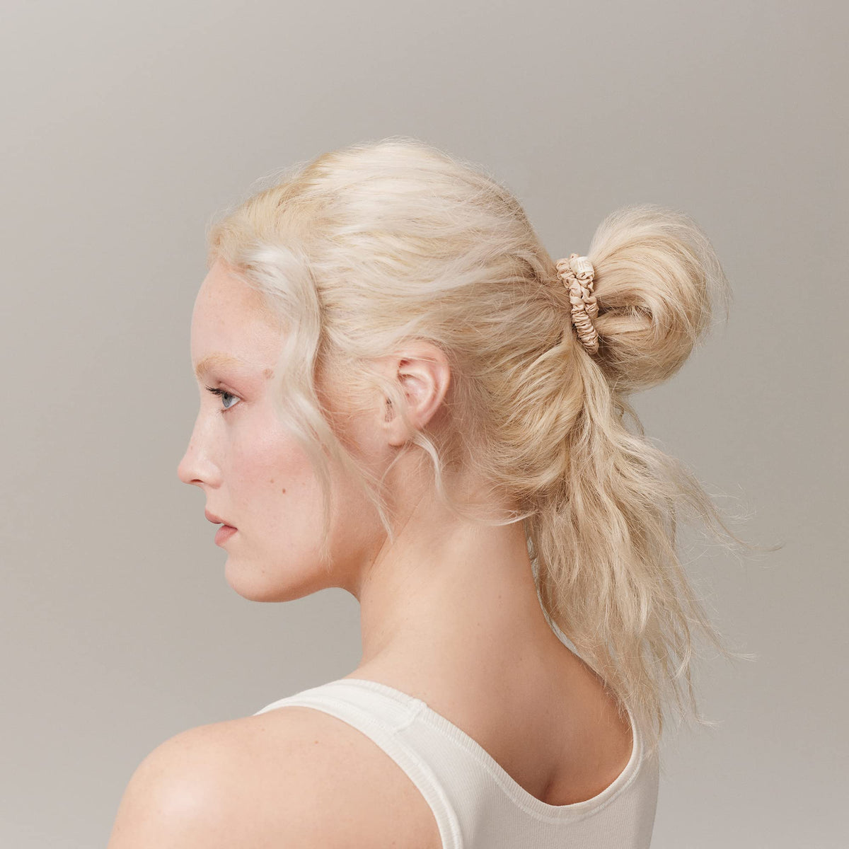 Three SLIP sherbet scrunchies side-by-side showing peach, blush, candy