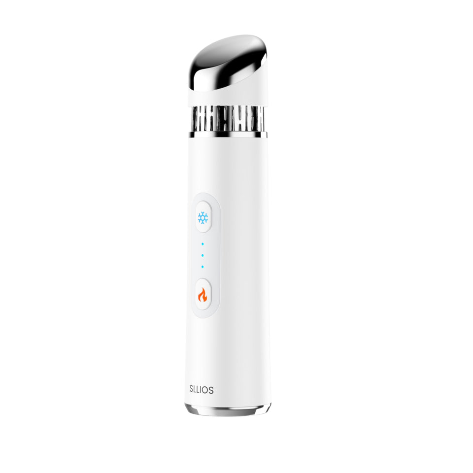 SLLIOS wand front view showing sleek white finish and ergonomic grip for easy use