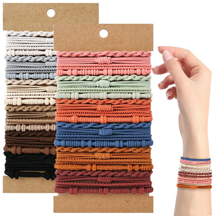 SLNZAPTY front packaging showing 48 multicolor boho hair ties, convenient set