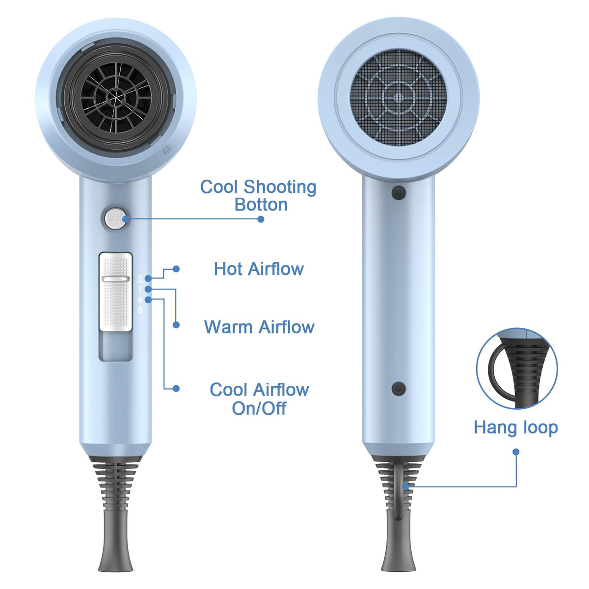 slopehill dryer in hand showing scale and lightweight design for travel convenience