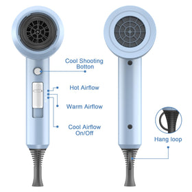 slopehill dryer in hand showing scale and lightweight design for travel convenience
