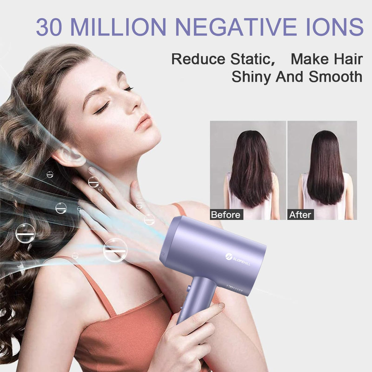 slopehill hair dryer held in hand to show compact scale and travel-friendly portability