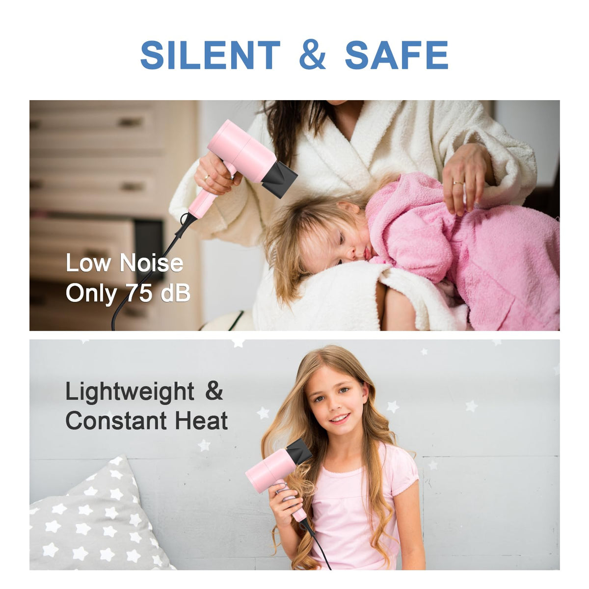 slopehill hair dryer staged in bathroom showing travel-friendly compactness