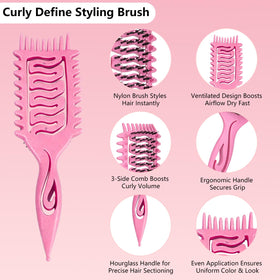 SLUPS close-up of flexible nylon bristles smoothing hair and minimizing tangles