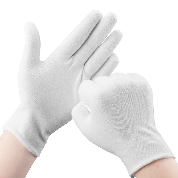SLWJAXGT front packaging of 30 white cotton gloves showing bulk value and convenience