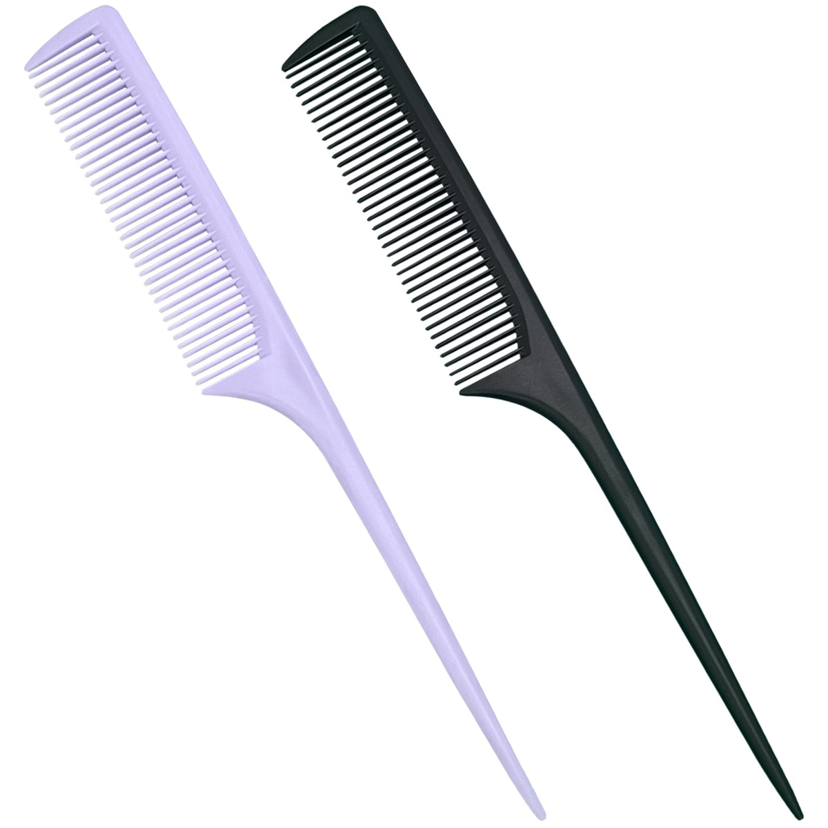 SmaringWing front view of two-color rat tail combs showing compact kit benefit