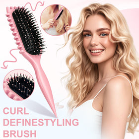 SMARTBEST Candy Brush in use during blow-dry to help form and set curl pattern