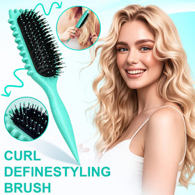 SMARTBEST Candy Brush in use on curly hair for smoother defined curls