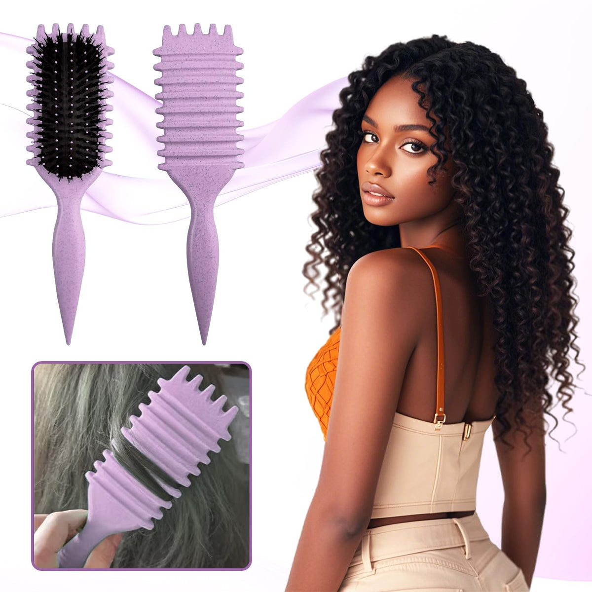 SMARTBEST Candy Brush on a vanity with styling products showing everyday grooming benefit
