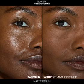 Smashbox before and after pore blur comparison showing visible pore reduction benefit