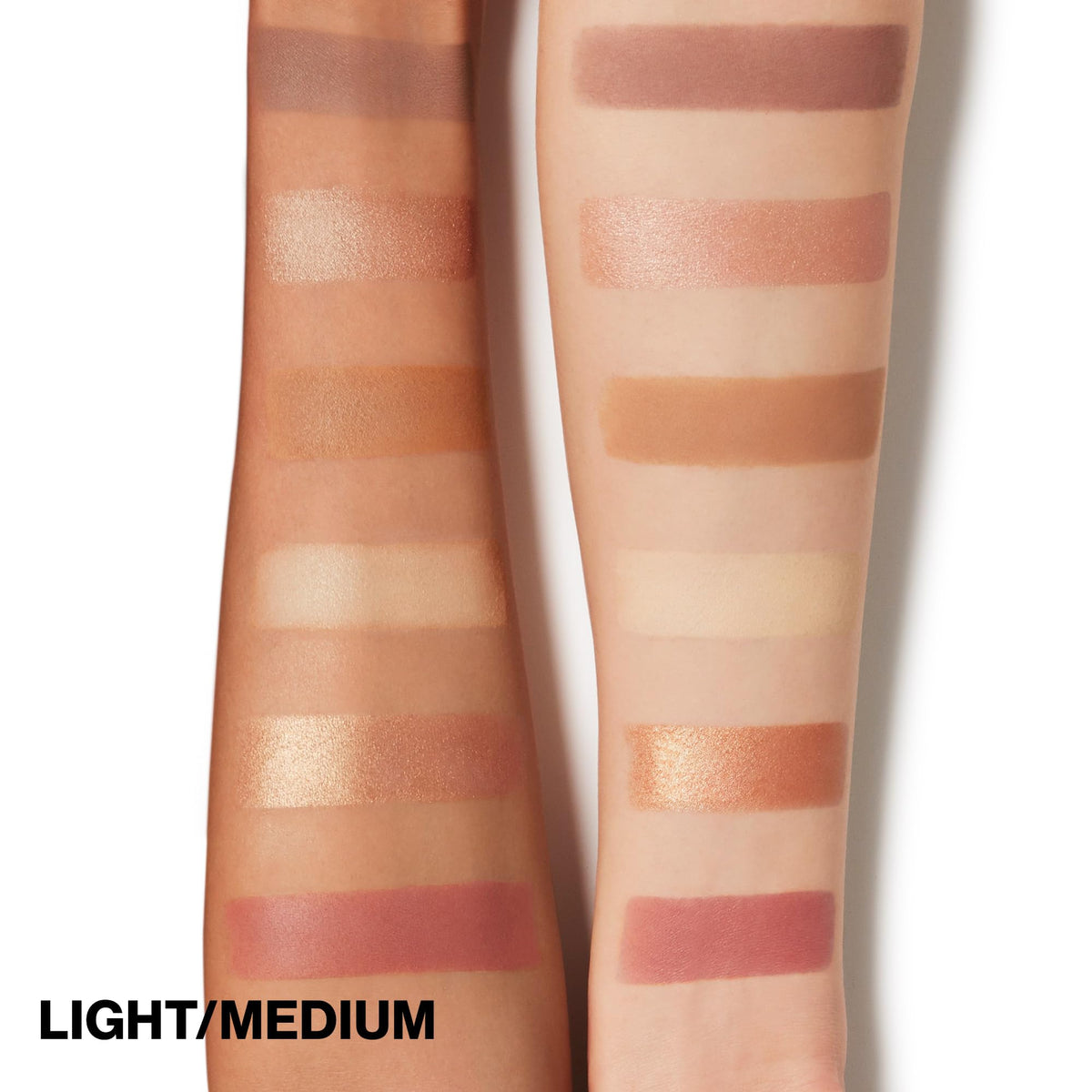 Smashbox texture swatches on skin demonstrating smooth, buildable powder payoff