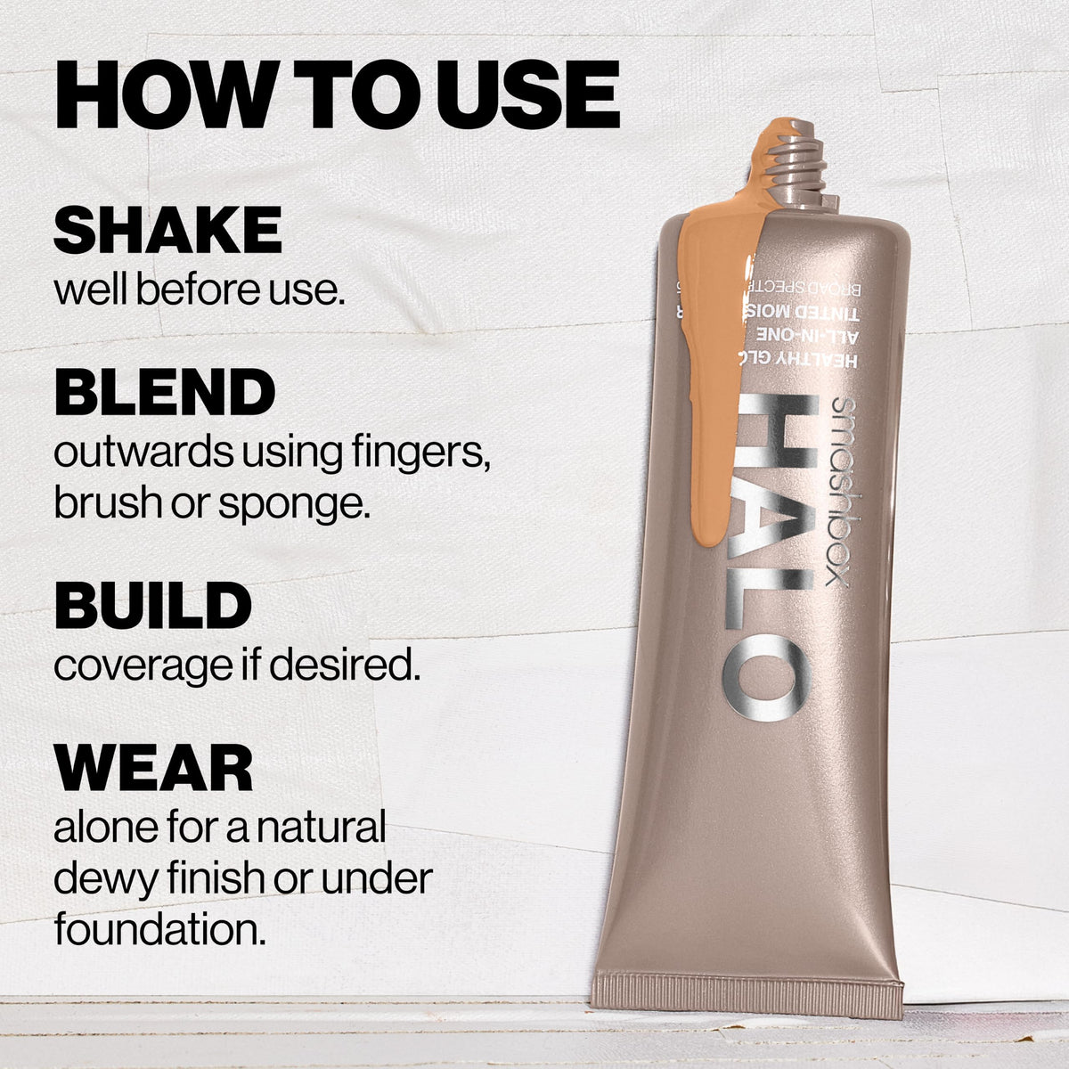 Smashbox Halo blended on hand showing natural coverage benefit