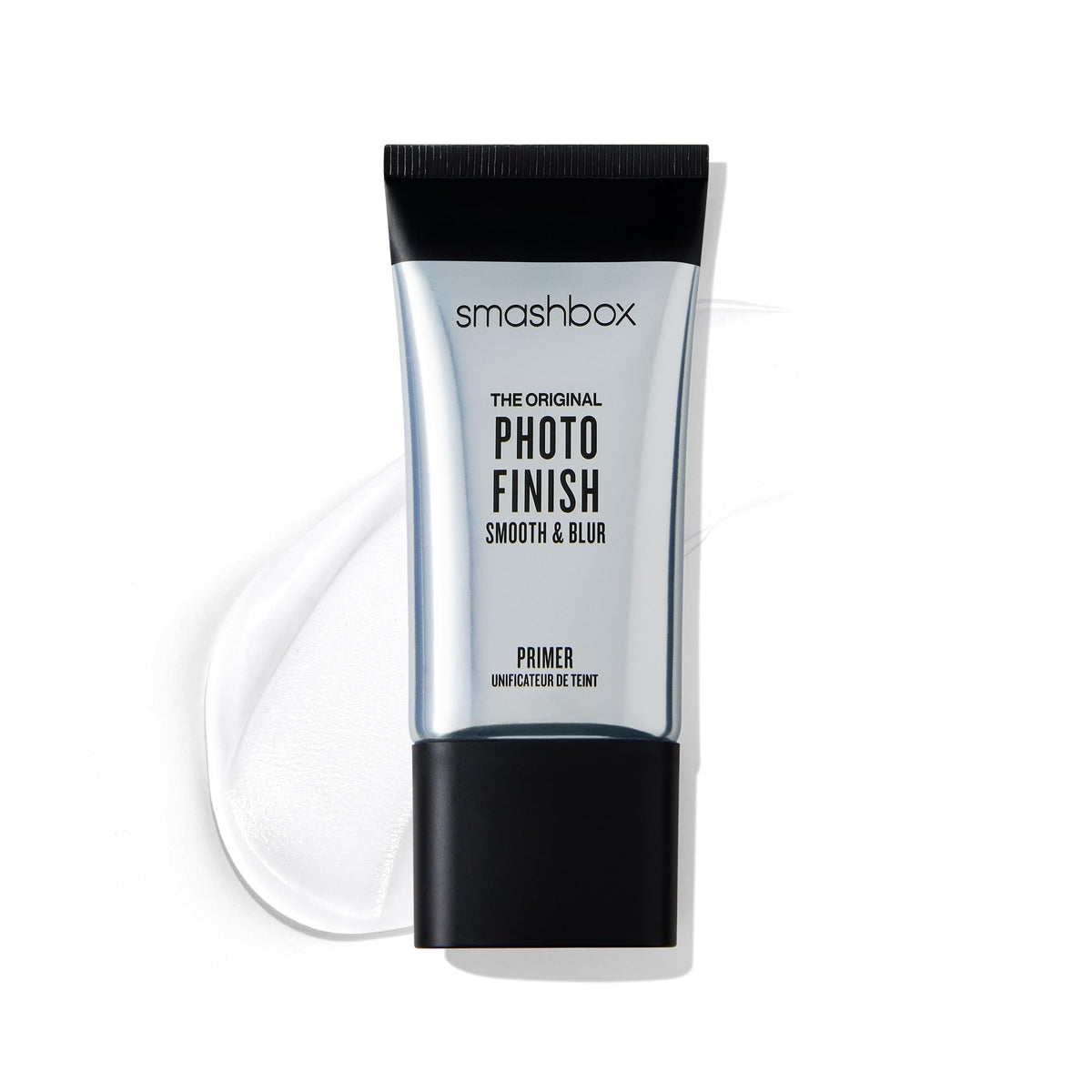Smashbox front packaging showing sleek 1 fl oz bottle and instant smoothing benefits