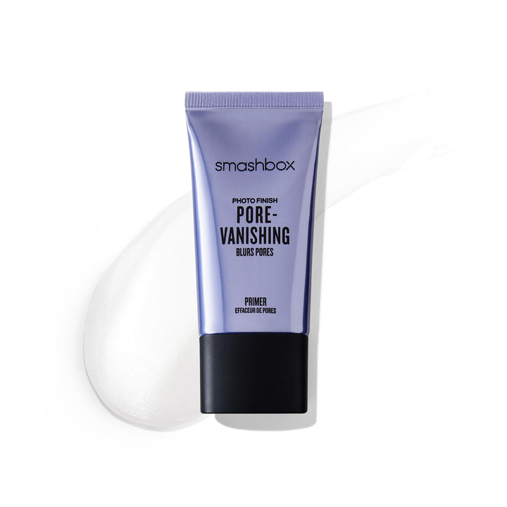 Smashbox primer front packaging showing compact travel size and matte tube benefit