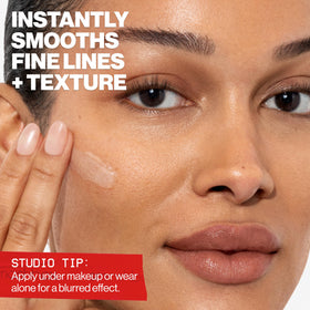 Smashbox before and after comparison highlighting reduced pores and softer texture