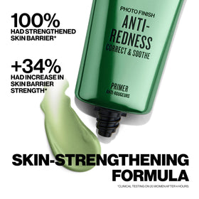 Smashbox primer close-up of green tint showing immediate redness neutralization
