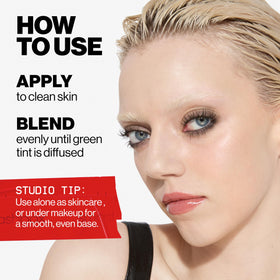 Smashbox primer beside algae rose mushroom imagery highlighting soothing botanicals