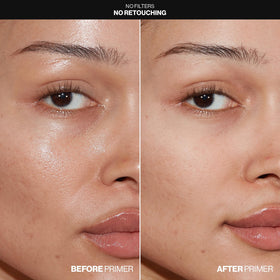 Smashbox primer swatched on hand showing instant smoothing benefit