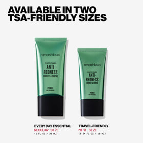 Smashbox primer next to a 1 fl oz reference for clear size comparison