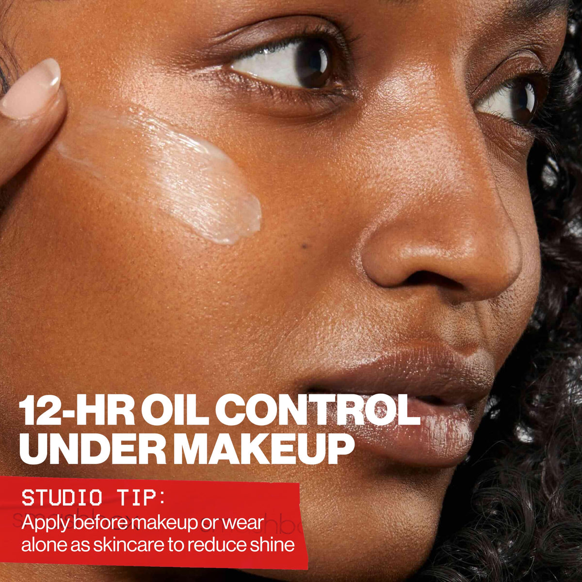 Smashbox tube label close-up highlighting key actives like salicylic acid and zinc