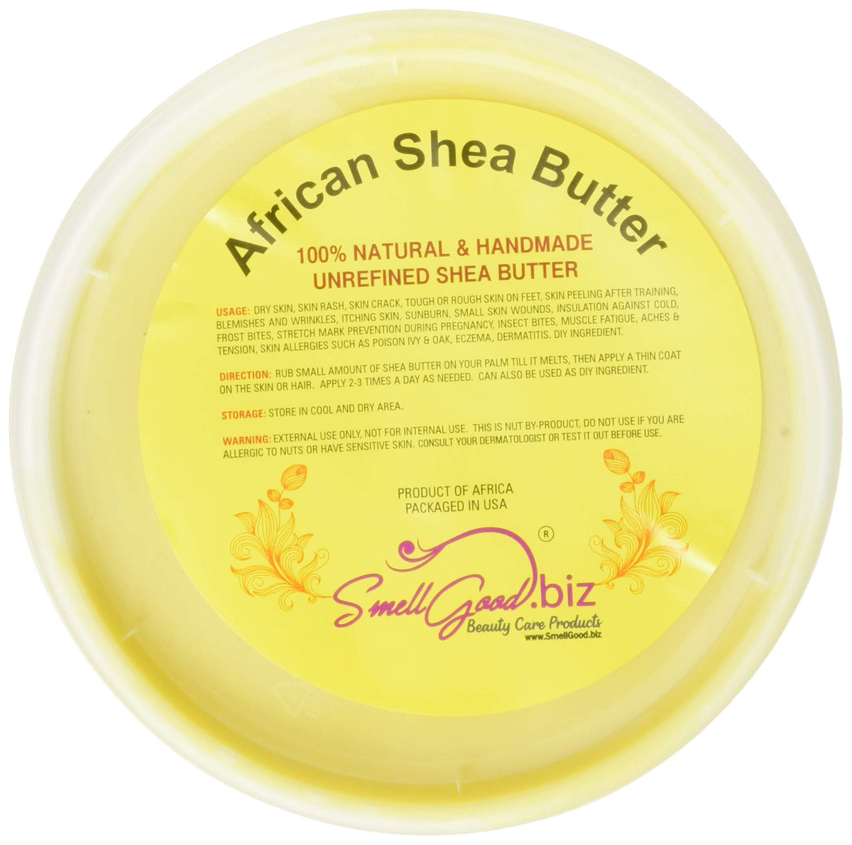 SmellGood shea butter texture close-up highlighting creamy purity and moisturizing benefit
