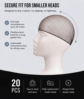 Smilco hair net holding a bun neatly showing tidy, invisible finish benefit