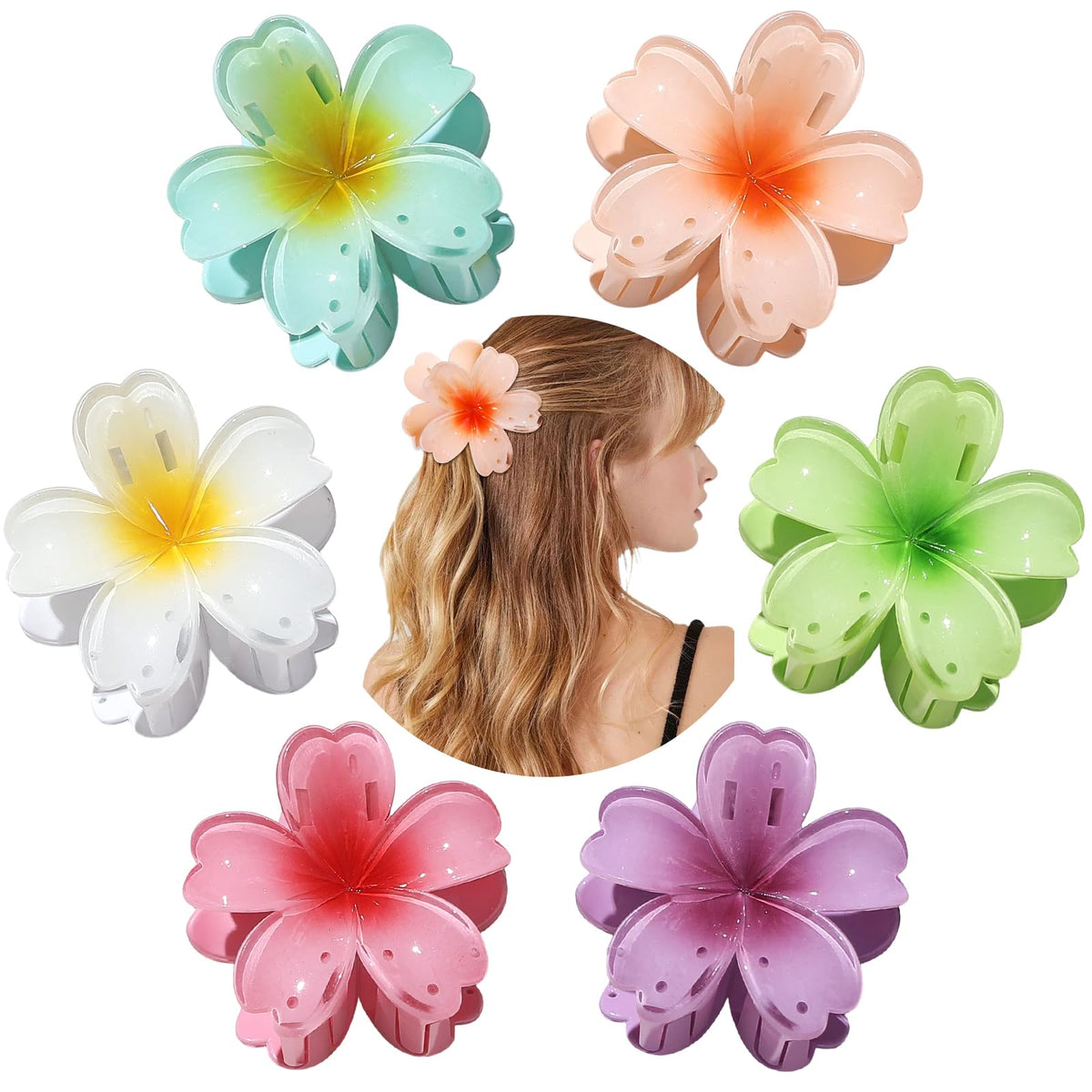 SMKSL clips worn at the beach with outfit highlighting tropical styling