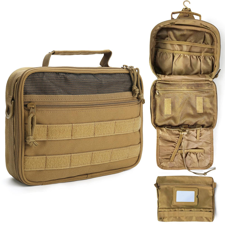 SMONT toiletry bag front view showing pockets and rugged design benefit