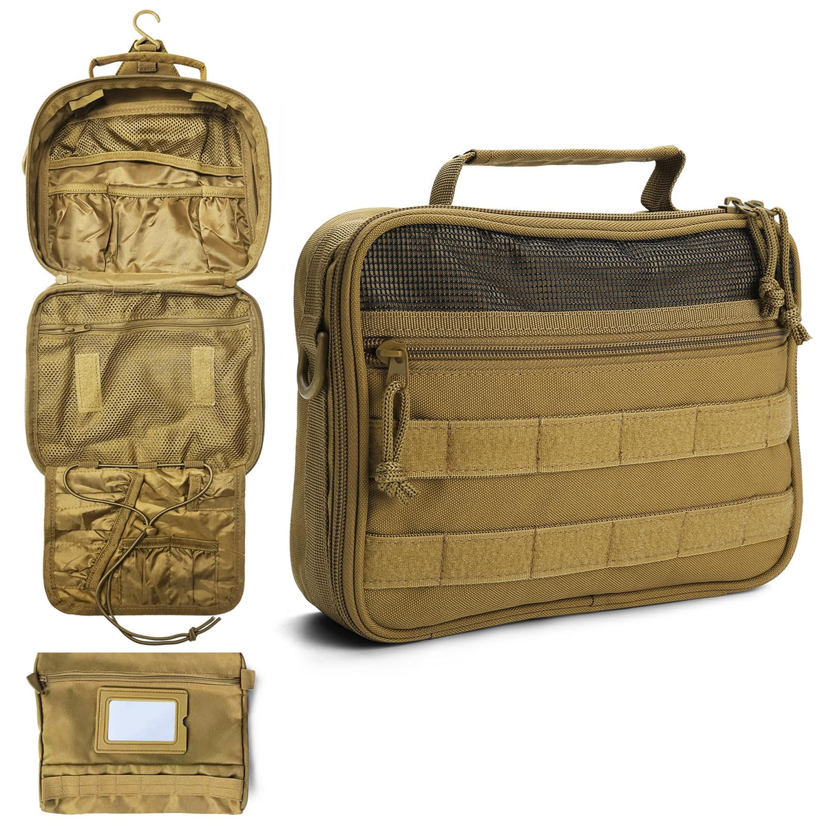 SMONT front view showing compact brown exterior and durable handle for easy carrying