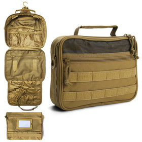 SMONT front view showing compact brown exterior and durable handle for easy carrying