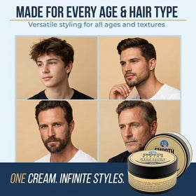 SMOOTH VIKING hands applying cream demonstrating easy styling and quick activation