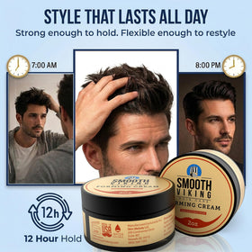 Smooth Viking cream spread on hands demonstrating smooth application and hold