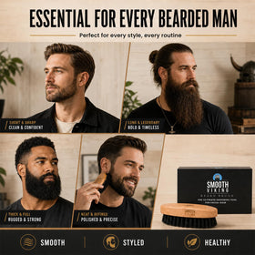 Smooth Viking bristle closeup displaying natural boar fibers for smoother beard