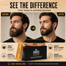 SMOOTH VIKING brush held in hand showing comfortable grip and proper scale