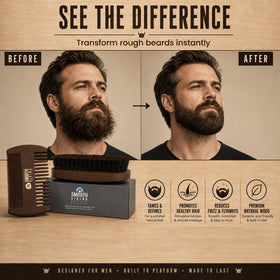 SMOOTH VIKING BEARD CARE comb teeth fine and coarse view for versatile detangling