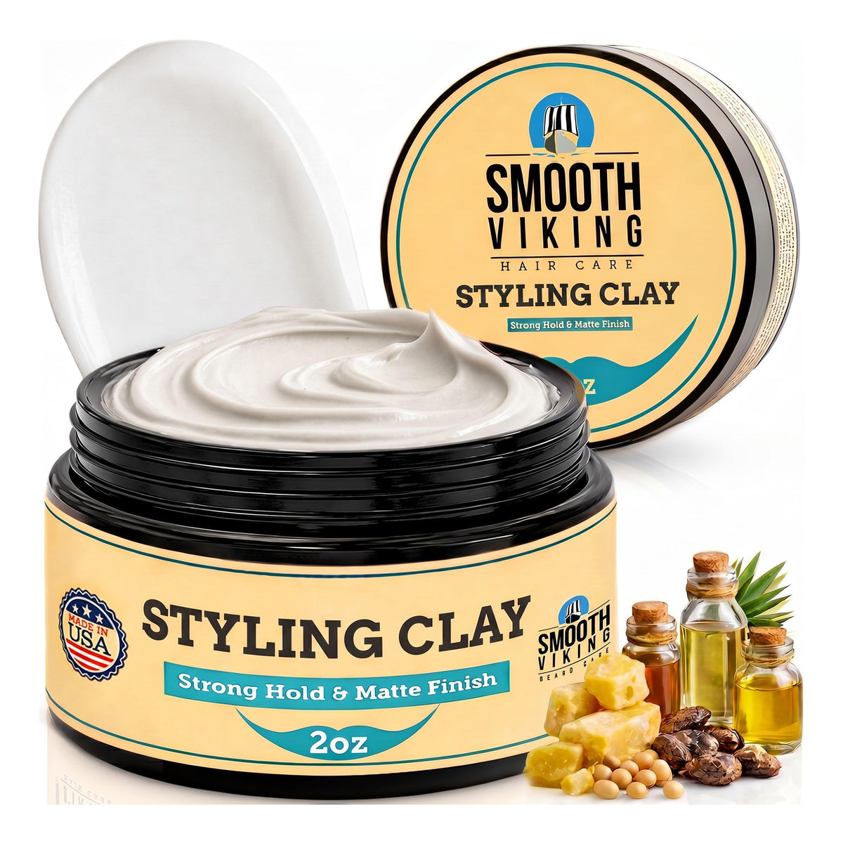 Smooth Viking front jar showing product and branding for confident styling